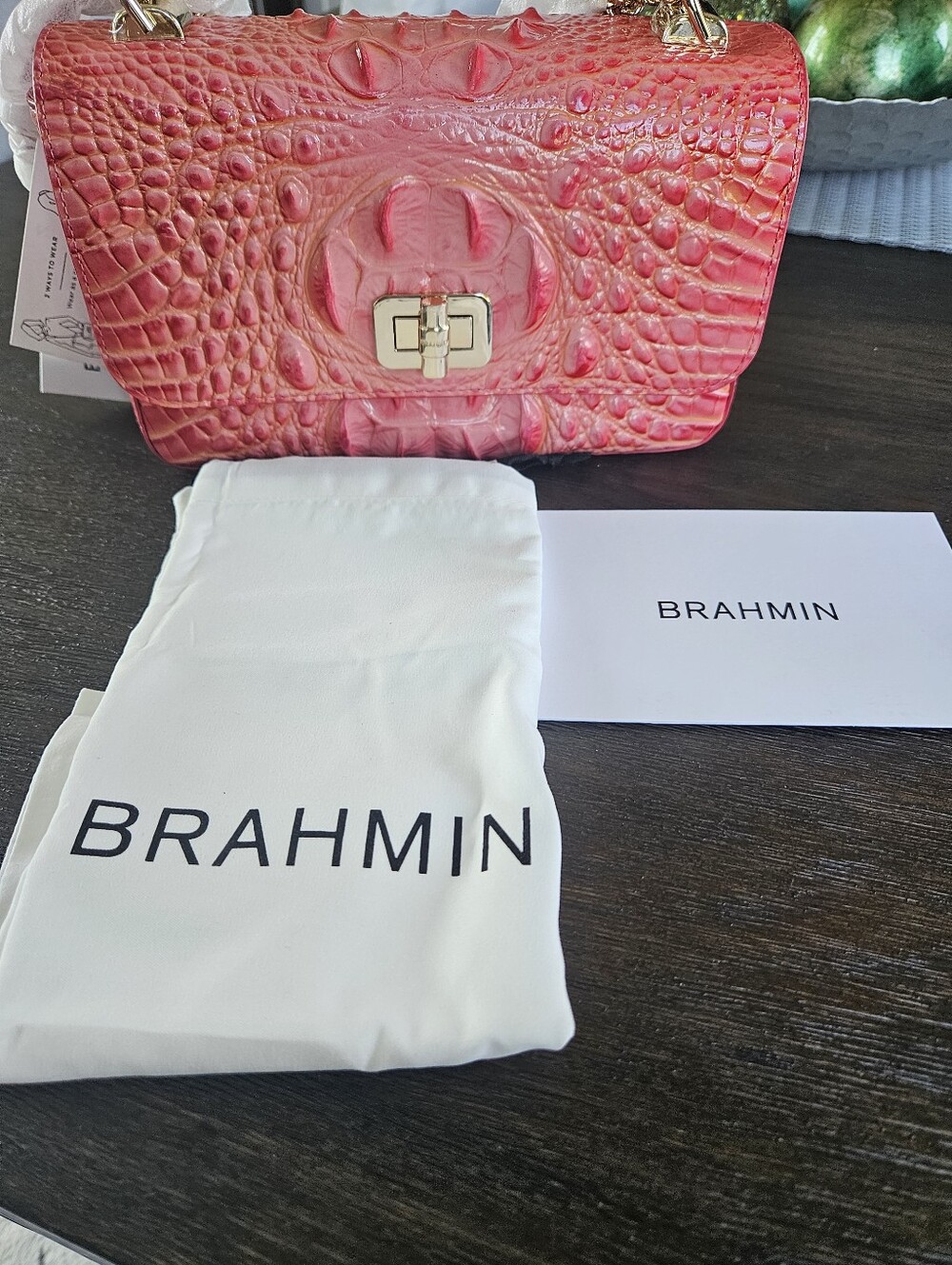 NWT Brahmin Rosa Coral Snapdragon Melbourne - Picture 3 of 8
